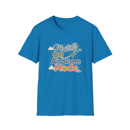 Mentally On Airplane Mode T-Shirt | Travel Plane Graphic