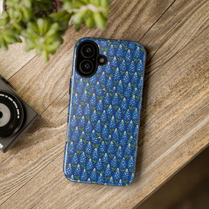 Phone Case, Texas Bluebonnet Tough Case, Navy Floral Phone Cover, Protective iPhone Case, Samsung Galaxy Case, Texas Wildflower Gift
