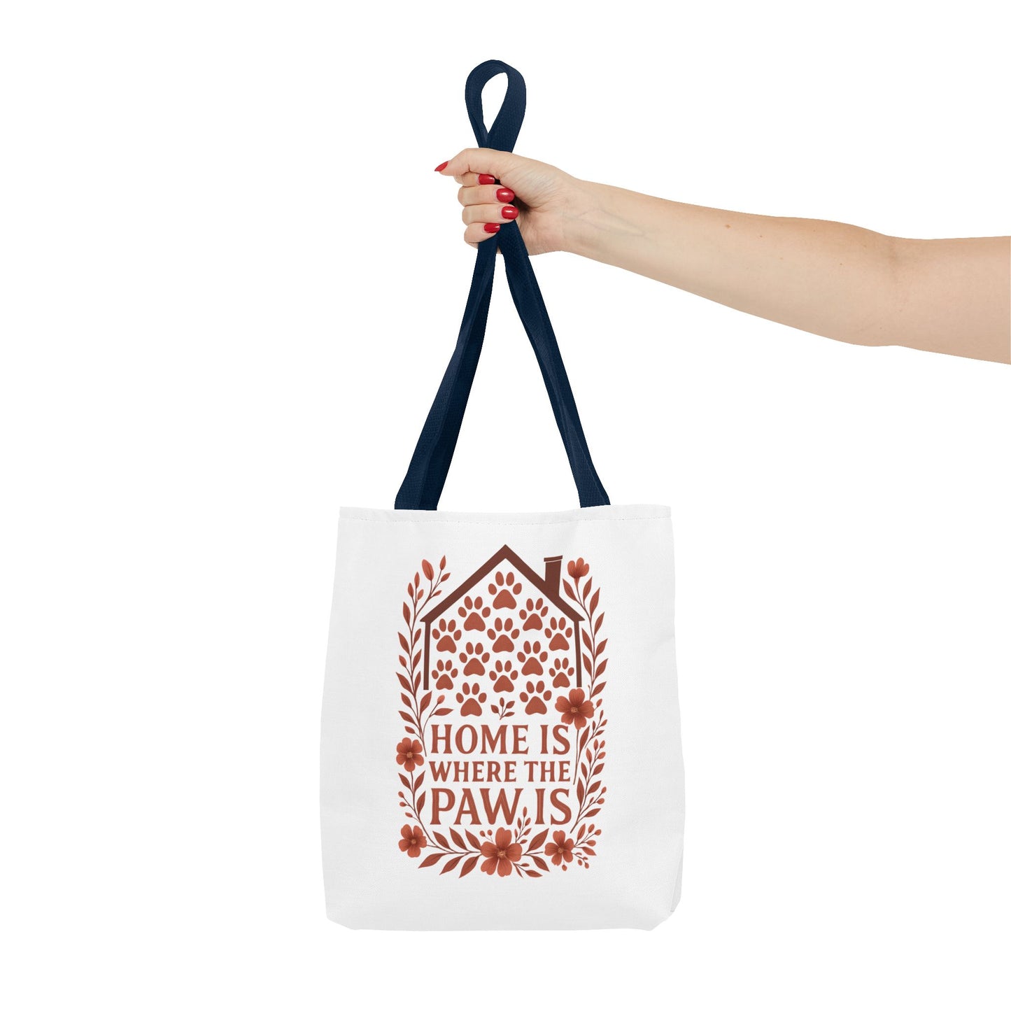 Home is Where the Paw Is Tote Bag | Pet Lover Gift, Floral Design, Animal Lover Accessory, Eco-Friendly Shopping Bag, Dog Mom Tote