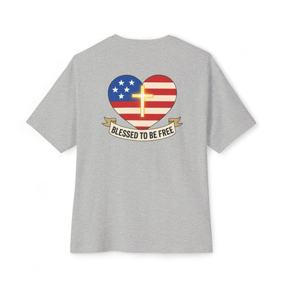 Freedom & Faith Unisex Oversized Tee, Summer Vibes Tee, Casual Gift, Patriotic Apparel, Faith-Based Outfit