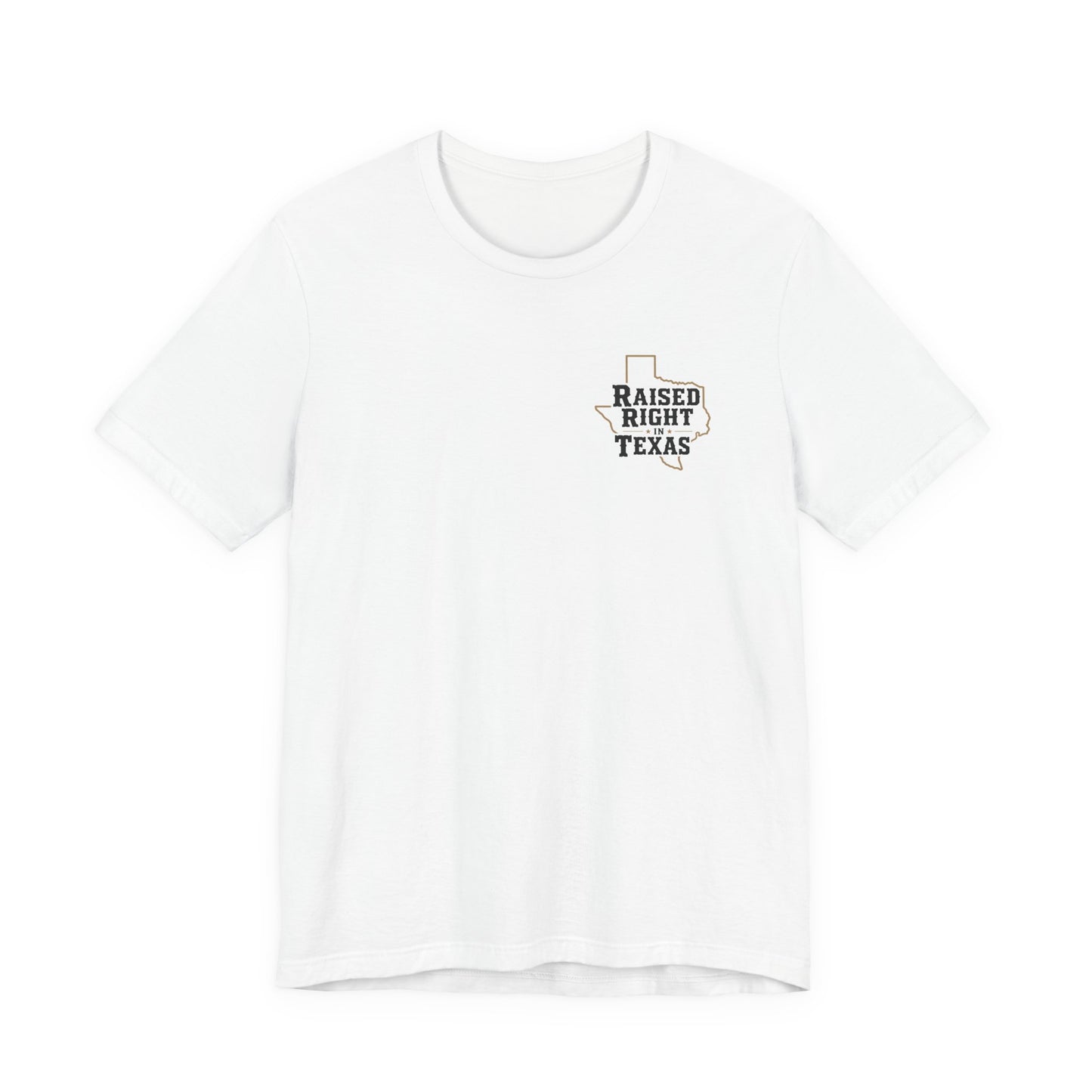 Raised Right in Texas T-Shirt | Texas Outline, Typographic Western Design