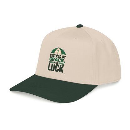 Covered by Grace Not Luck baseball cap | Christian faith hat