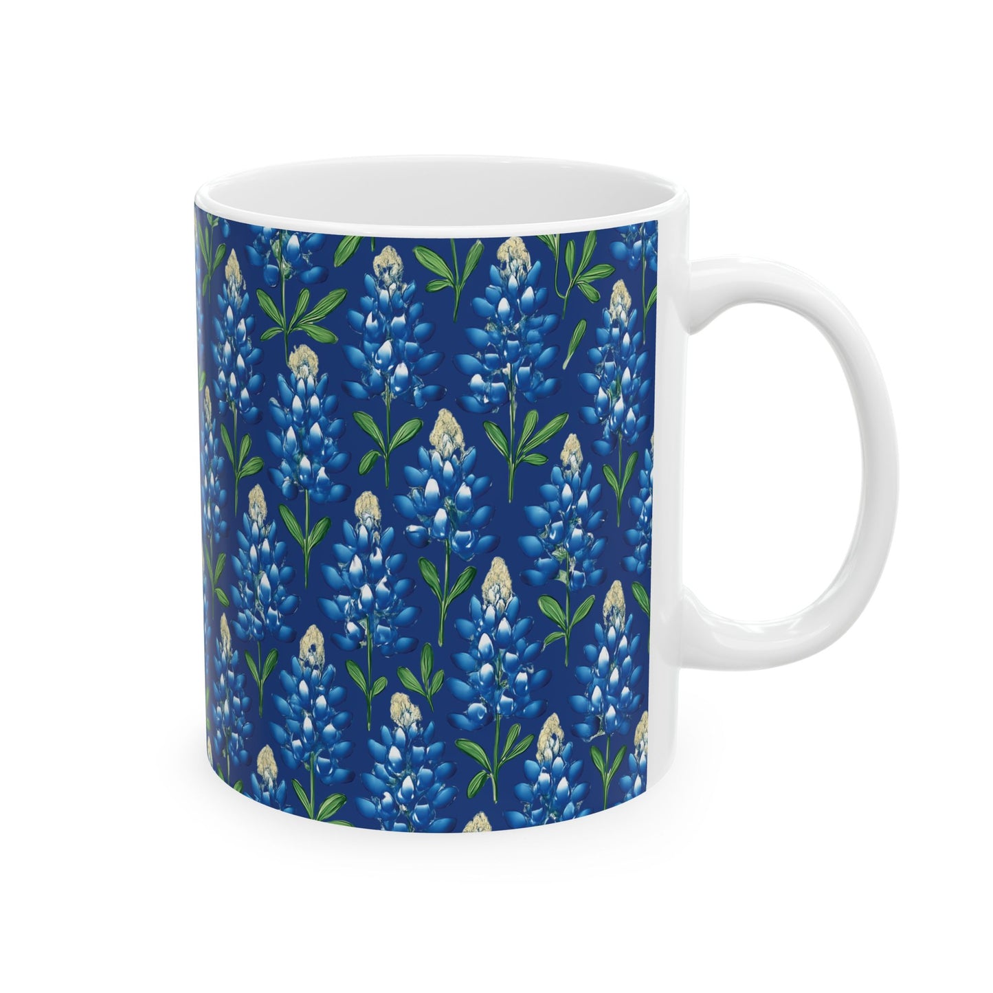 Texas Bluebonnet Ceramic Mug, Floral Pattern Coffee Cup, Southwestern Drinkware, Botanical Tea Mug, Gift for Gardeners, Home Decor
