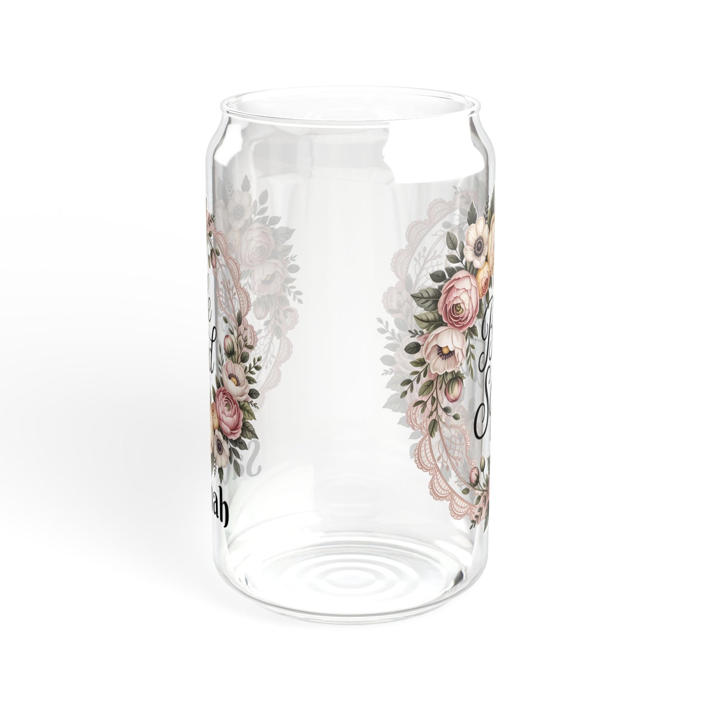 Bride Squad Floral Wreath Sipper Glass | 16oz