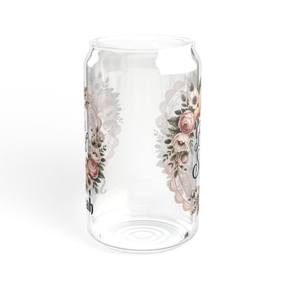 Bride Squad Floral Wreath Sipper Glass | 16oz