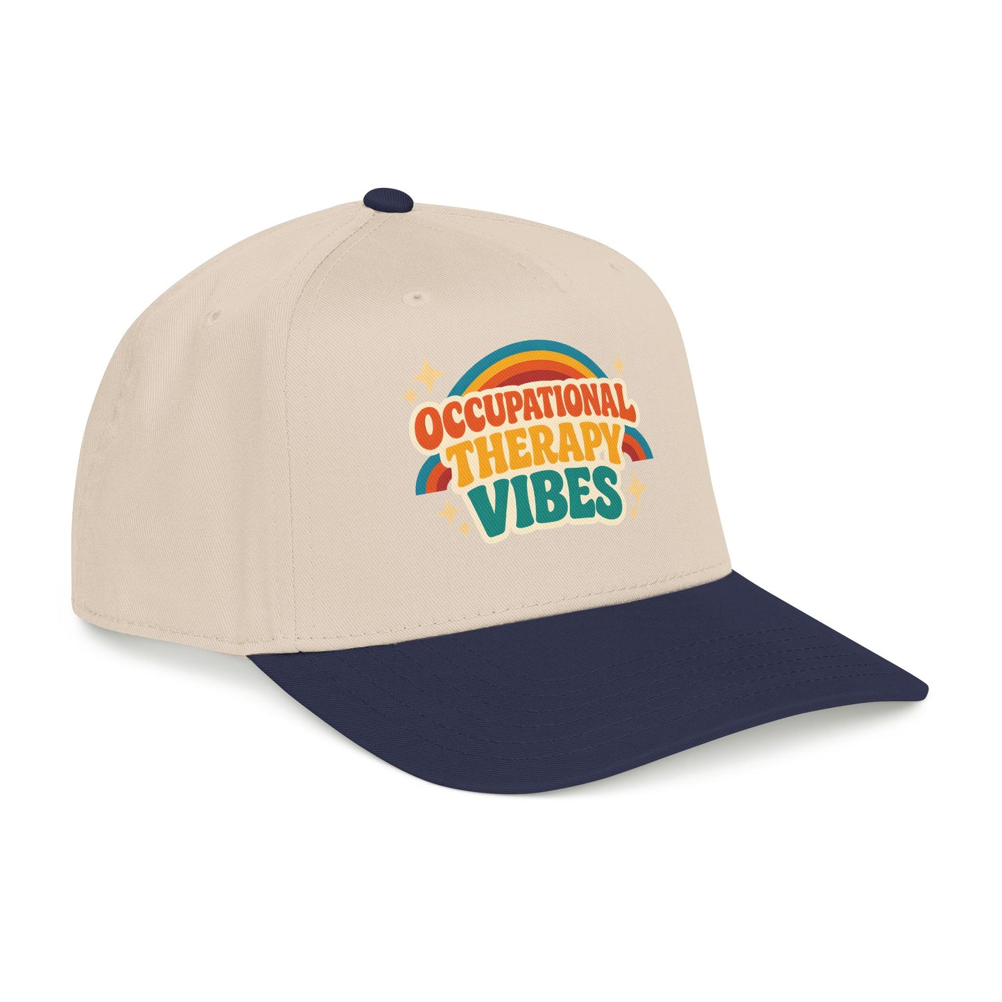 Occupational Therapy Vibes Cap | Retro Rainbow Mid Profile Baseball Cap