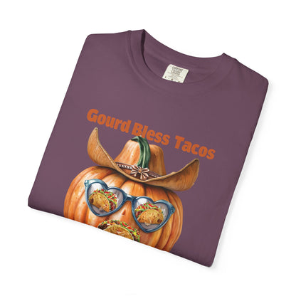 Funny Halloween T-Shirt, Gourd Bless Tacos Tee, Unisex Graphic Tee, Taco Lover Shirt, Fall Festival Apparel, Cute Pumpkin Shirt