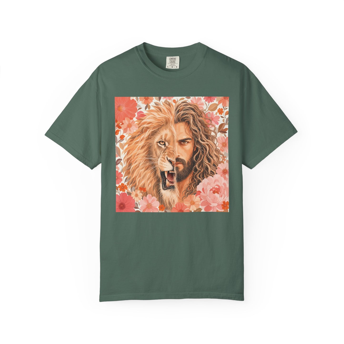 Jesus Lion of Judah split face portrait T-Shirt | Inspirational faith tee