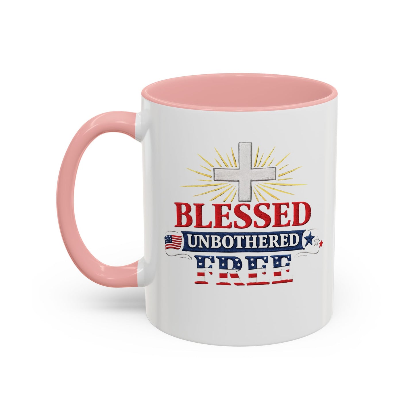 Blessed Unbothered Free, Coffee Mug | Accent Coffee Mug
