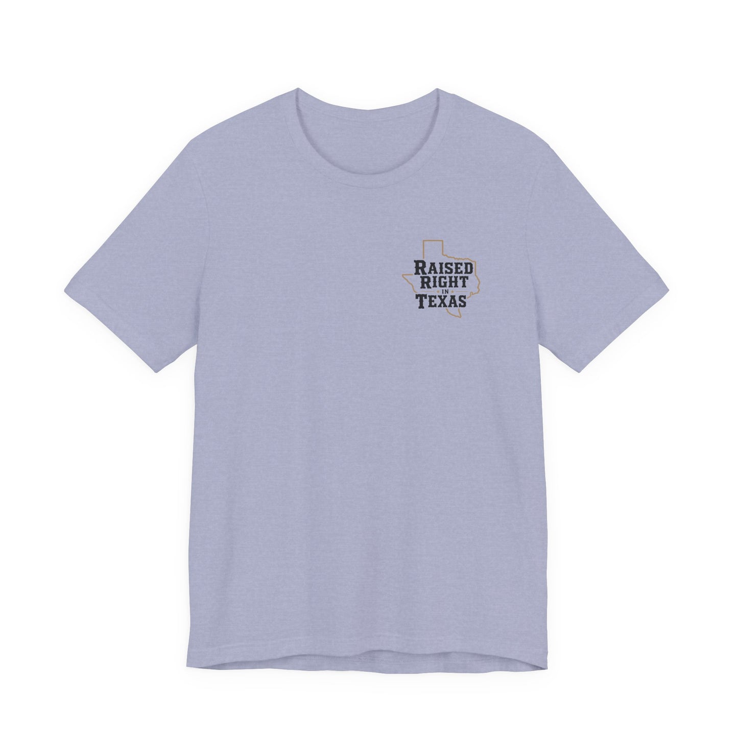 Raised Right in Texas T-Shirt | Texas Outline, Typographic Western Design