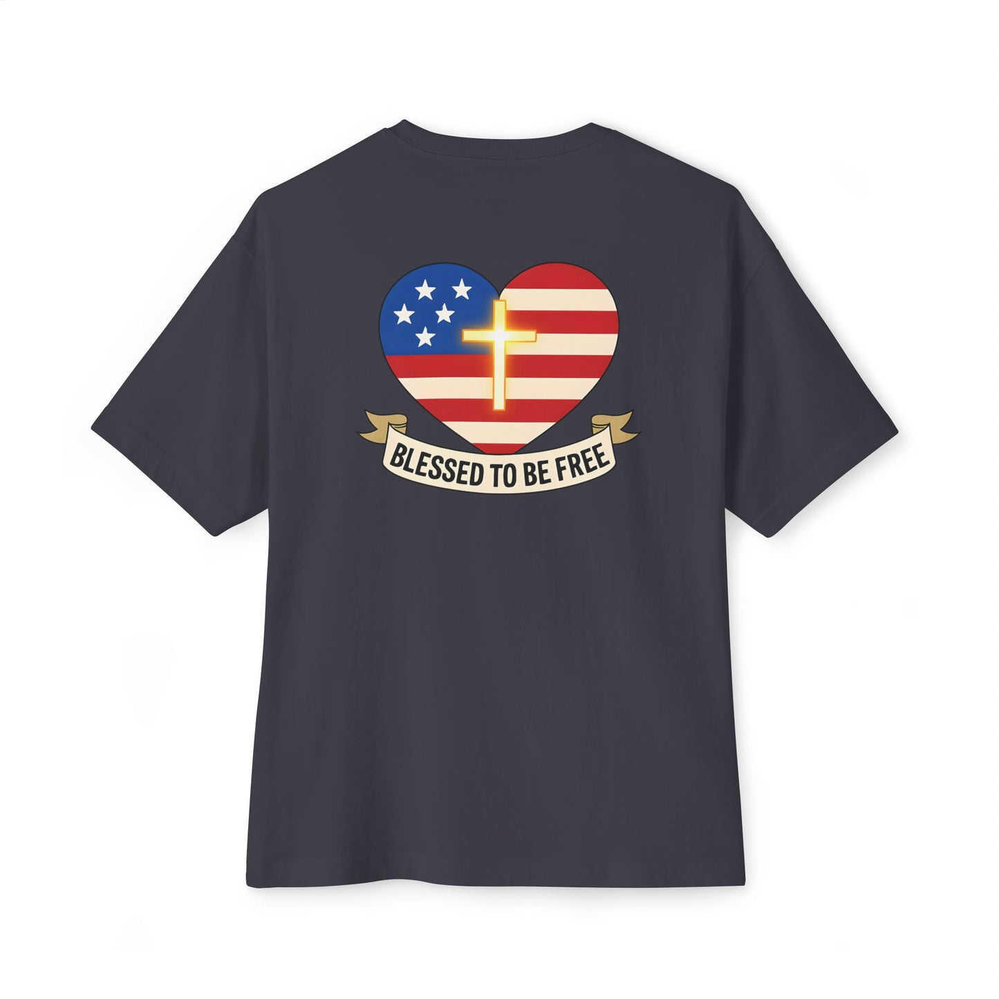 Freedom & Faith Unisex Oversized Tee, Summer Vibes Tee, Casual Gift, Patriotic Apparel, Faith-Based Outfit