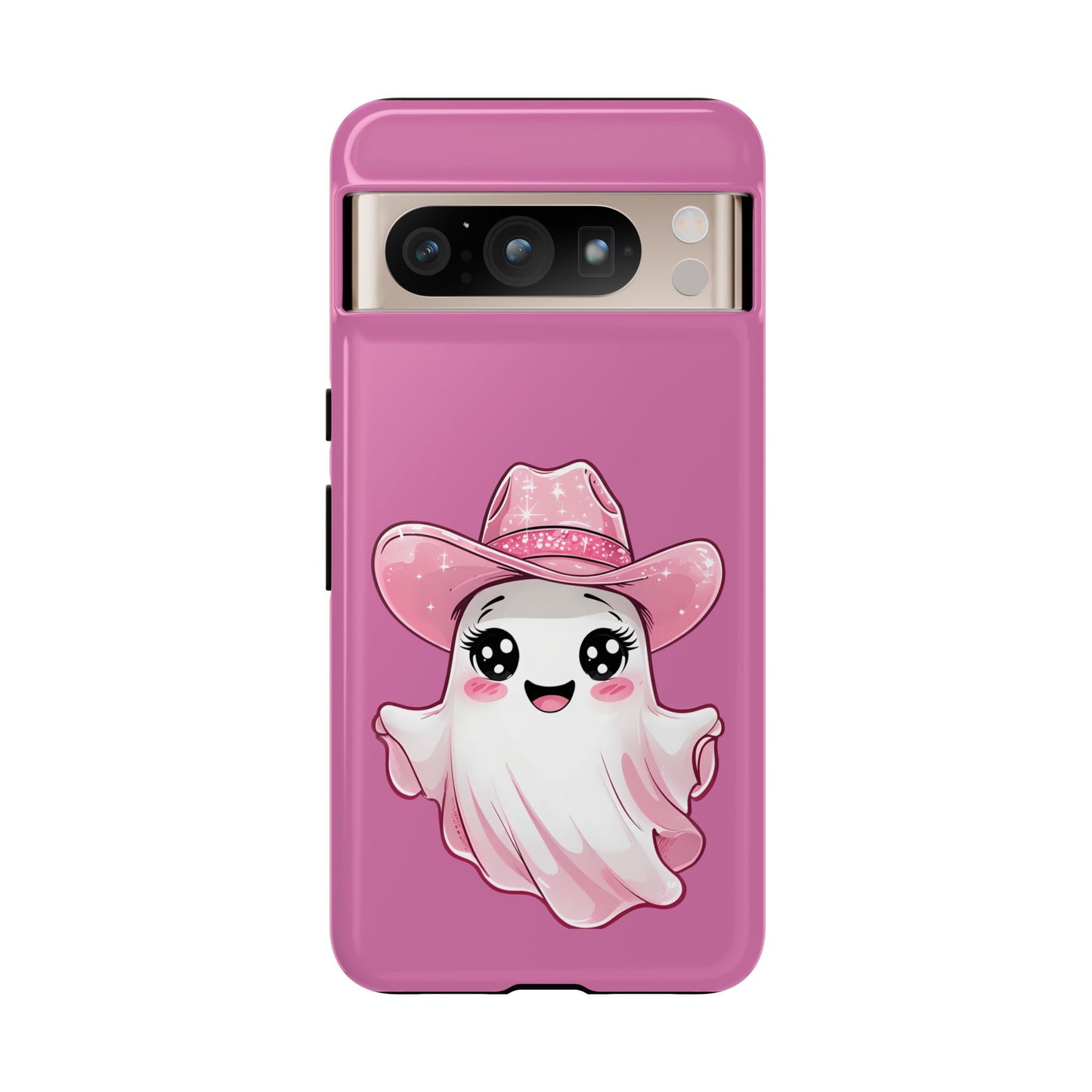 Cute Ghost Phone Case - Fun, Whimsical, Kawaii, Halloween, Gift Idea, Pink Ghost Design