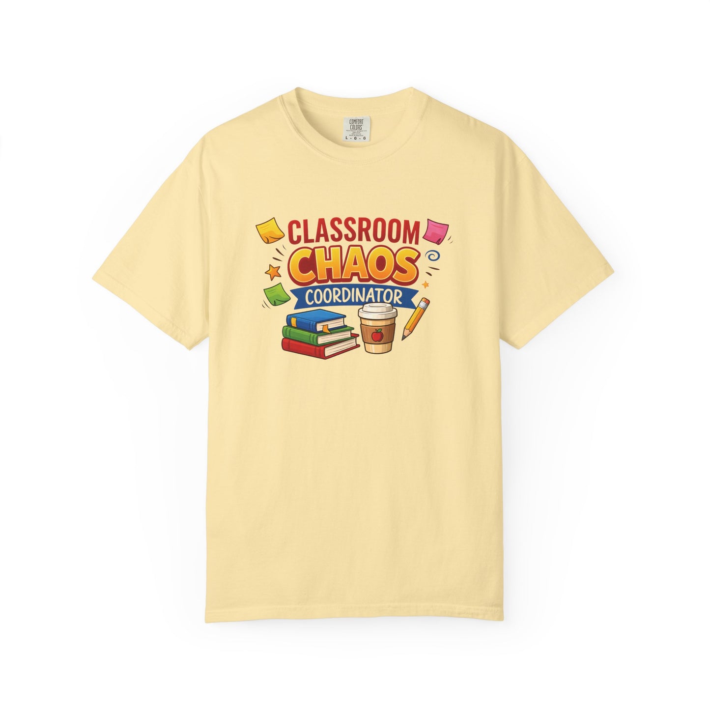 Classroom Chaos Coordinator T-shirt | Teacher Coffee Books Pencil