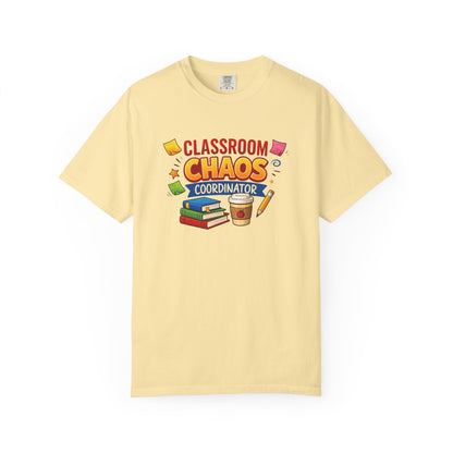 Classroom Chaos Coordinator T-shirt | Teacher Coffee Books Pencil