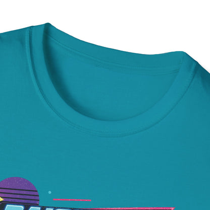 Raised on Jesus & Hose Water T-Shirt | Retro Neon Christian Faith Graphic
