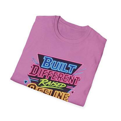 Built Different Raised Offline T-Shirt | Retro 80s Neon Graphic Tee