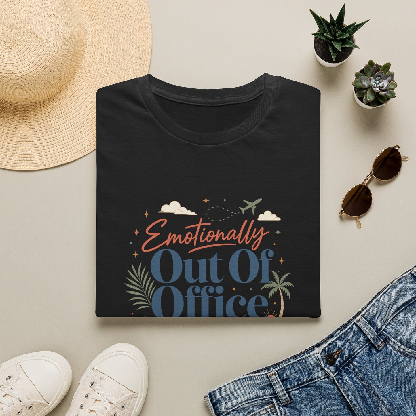 Emotionally Out Of Office T-Shirt | Vacation Palm Beach Design