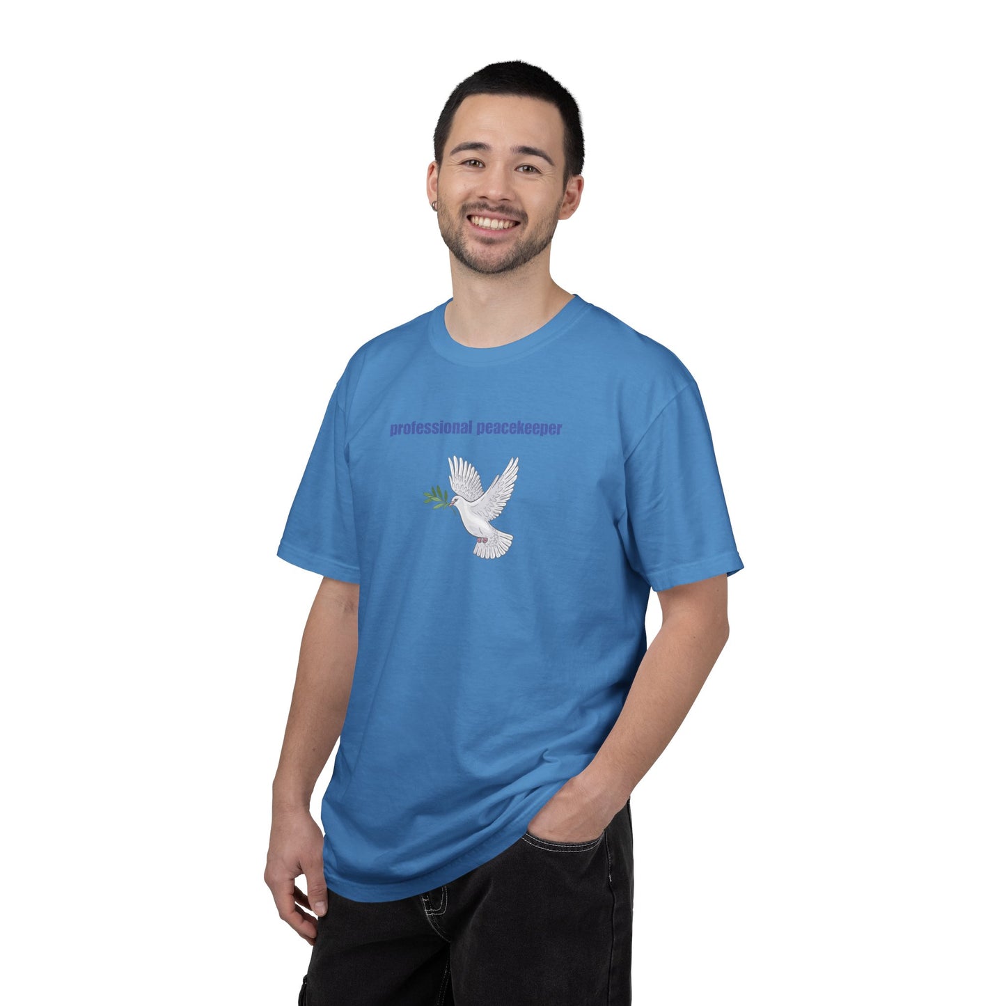 Professional Peacekeeper T-Shirt, Unisex Garment-Dyed Tee, Gift for Activists, Eco-Friendly Apparel, Casual Wear, Summer Style