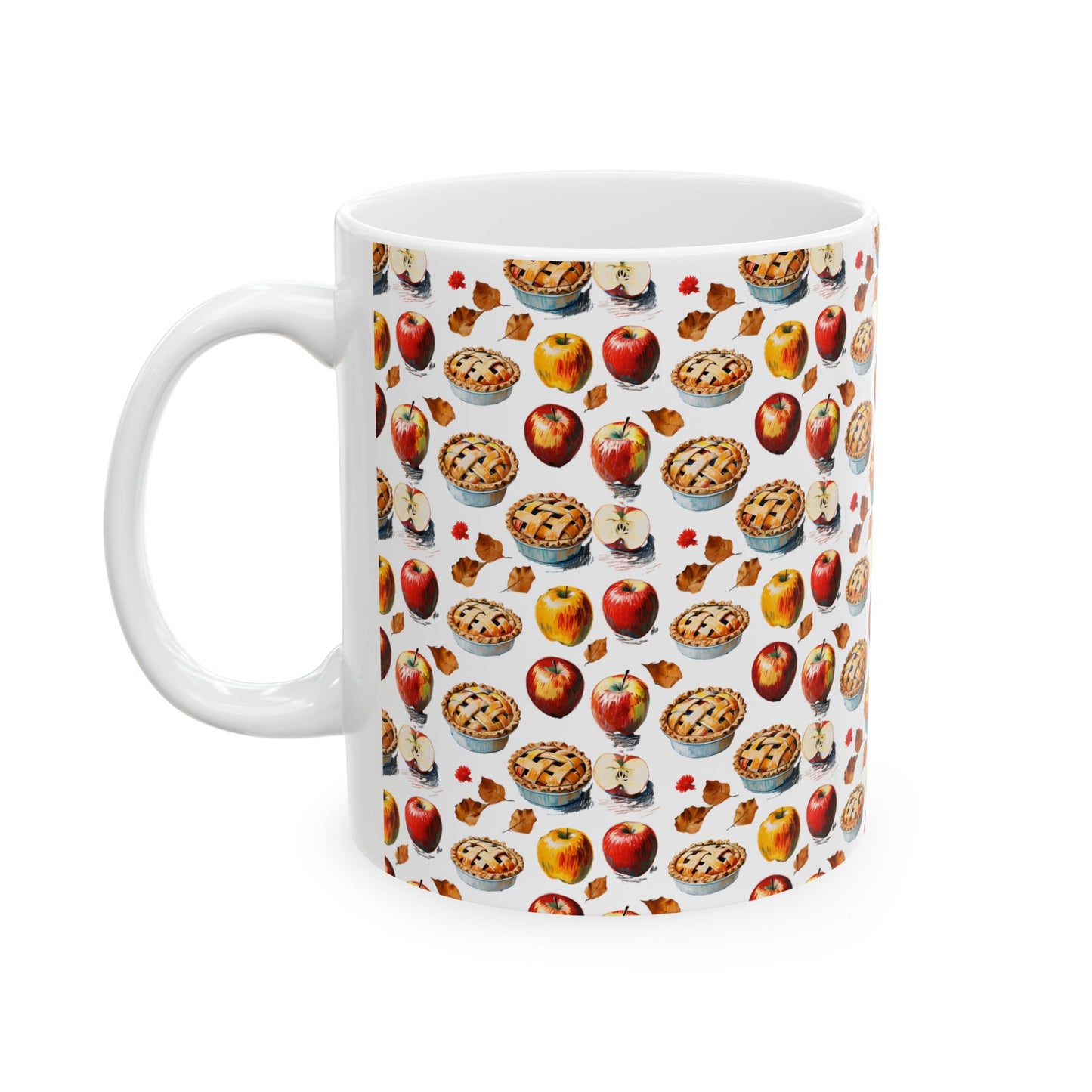 Autumn Pie Ceramic Mug - Cozy Fall Design, Perfect for Hot Cocoa, Thanksgiving Gifts, Kitchen Decor, Seasonal Drinking