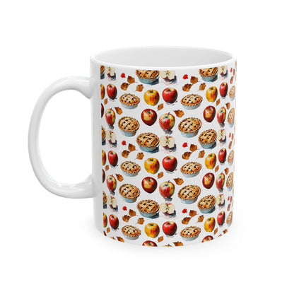 Autumn Pie Ceramic Mug - Cozy Fall Design, Perfect for Hot Cocoa, Thanksgiving Gifts, Kitchen Decor, Seasonal Drinking