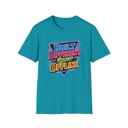 Built Different Raised Offline T-Shirt | Retro 80s Neon Graphic Tee