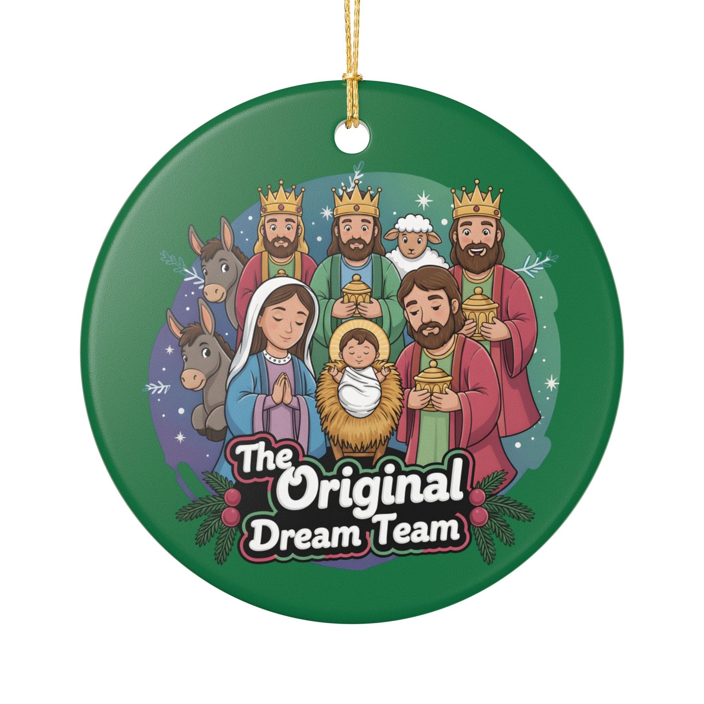 The Original Dream Team Nativity Ornament | Ceramic Christmas Ornament