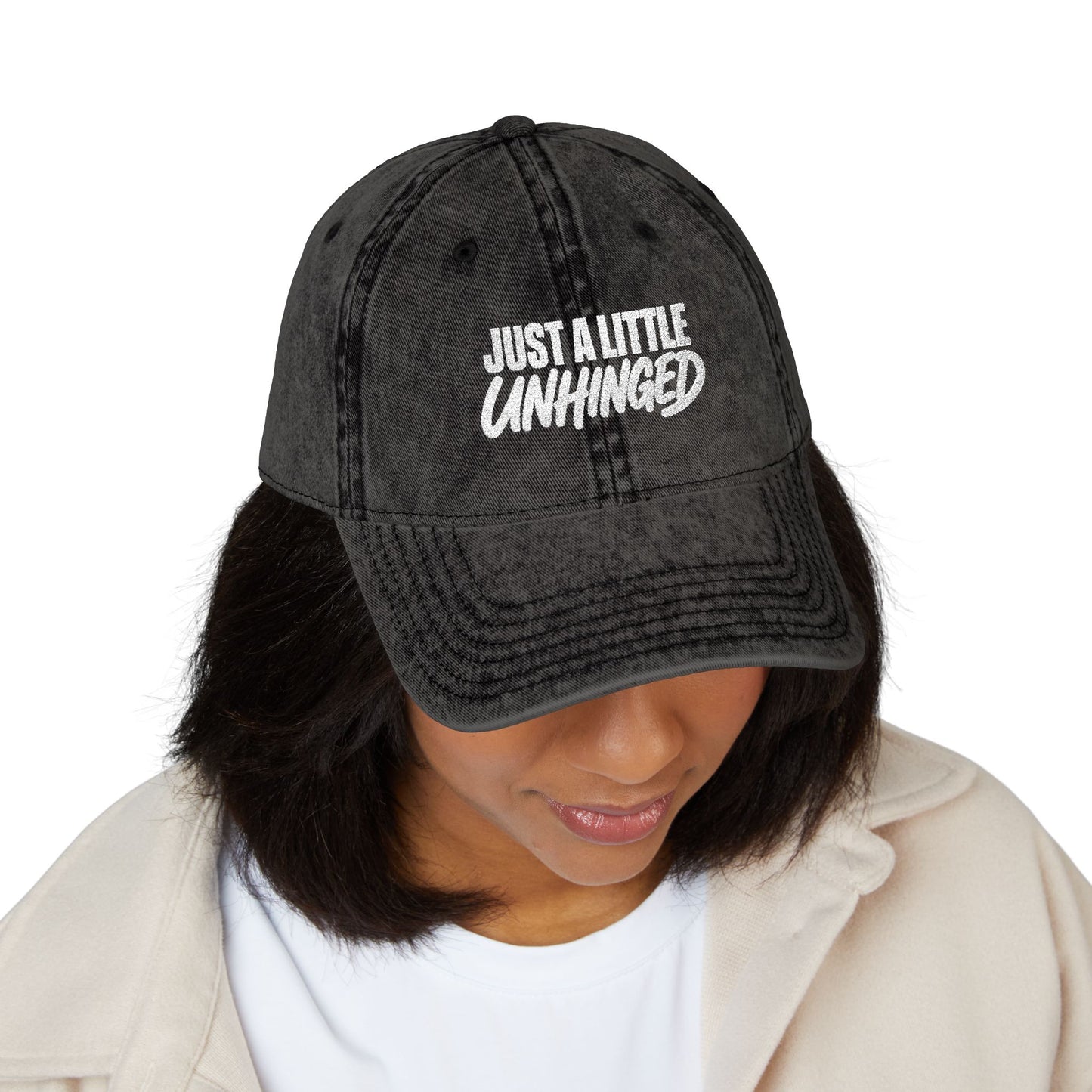 Just A Little Unhinged Cap | Embroidered Vintage Dad Hat