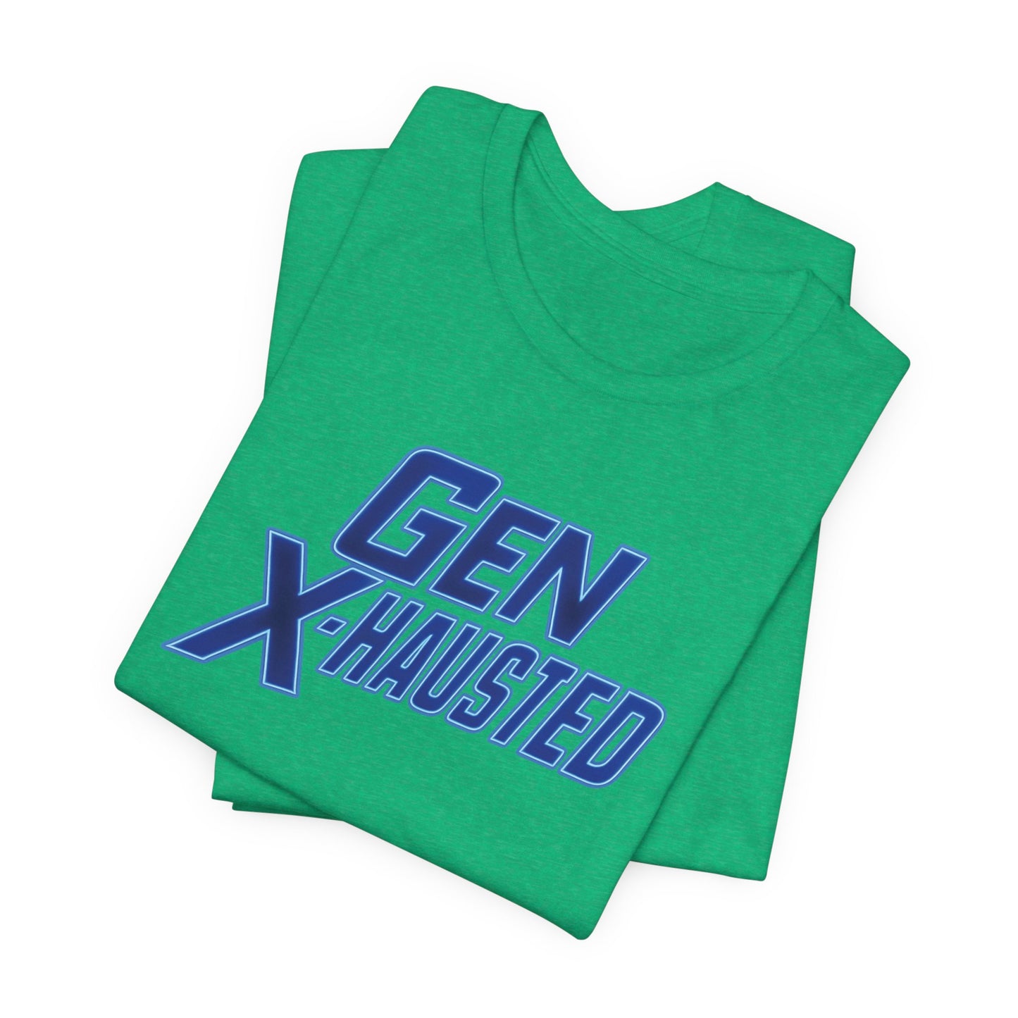 Gen X-Hausted Unisex Tee - Retro Humor Tee, Gift for Gen X, Casual Wear, Trendy Graphic Shirt, Unique Meme Apparel