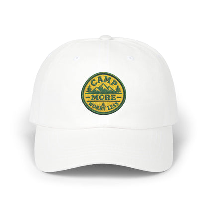 Camp More Worry Less Dad Cap | Embroidered Outdoor Patch Hat