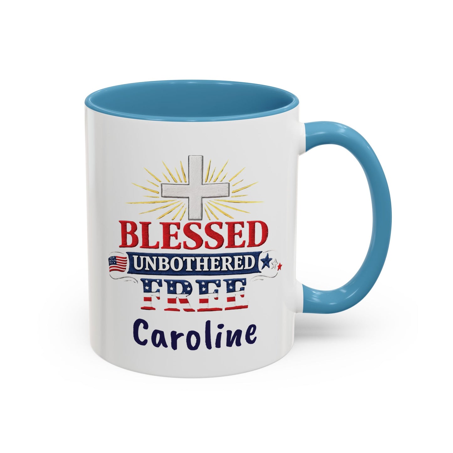 Blessed Unbothered Free, Coffee Mug | Accent Coffee Mug