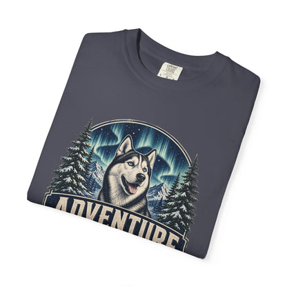 Adventure Has a Husky T-shirt | Husky Dog Graphic, Northern Lights, Outdoors