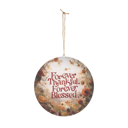 Wooden Wall Art, Forever Thankful Blessed Decor, Rustic Home Sign, Thanksgiving Gift, Nature-Inspired Decor