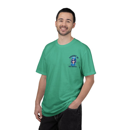 Unisex Graphic Tee - 'Caught in the Rounds', Casual Wear, Gift for Friends, Comfortable Everyday Tee, Fun Summer Shirt, Halloween Nurse