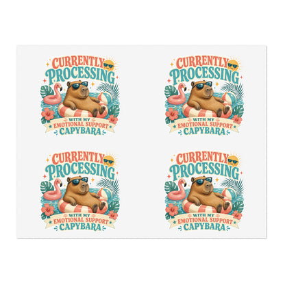 Currently Processing Capybara Sticker Sheet | Cute Relaxing Animal Stickers