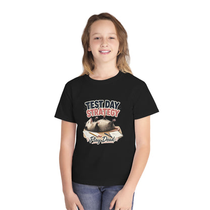 Test Day Strategy Play Dead Youth Tee | Possum Illustration, Back-to-School