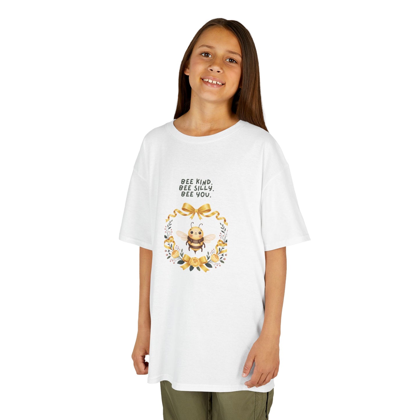 Bee Kind Bee Silly Bee You Kids T-Shirt | Cute Bee Wreath Design