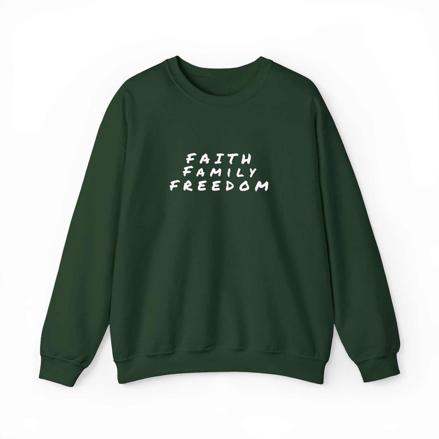 Faith Family Freedom Sweatshirt, Religious Pullover Jumper, Christian Crewneck, Inspirational Sweatshirt, Unisex Religious Shirt, Faith