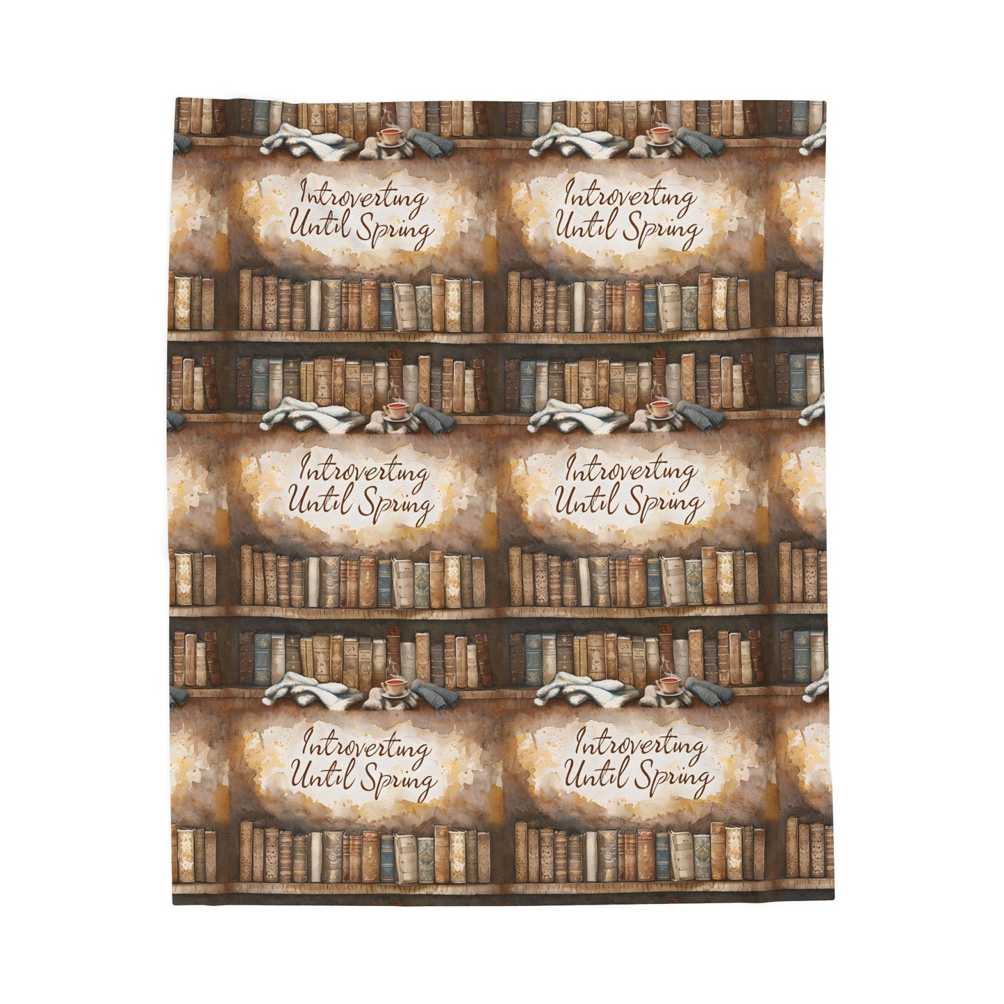 Cozy Book Lover's Velveteen Plush Blanket | Introverting Until Spring | Perfect for Cozy Reading Nooks, Gift for Readers, Home Decor, [...]