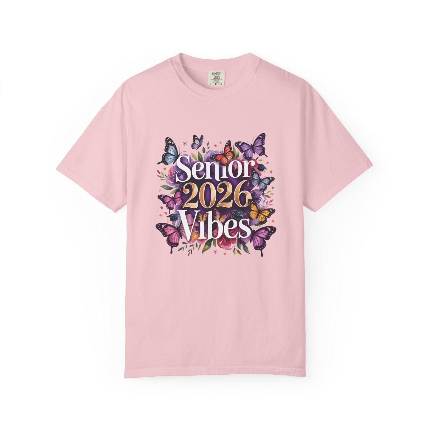 Senior 2026 Vibes T-Shirt | Butterfly Graduation Design