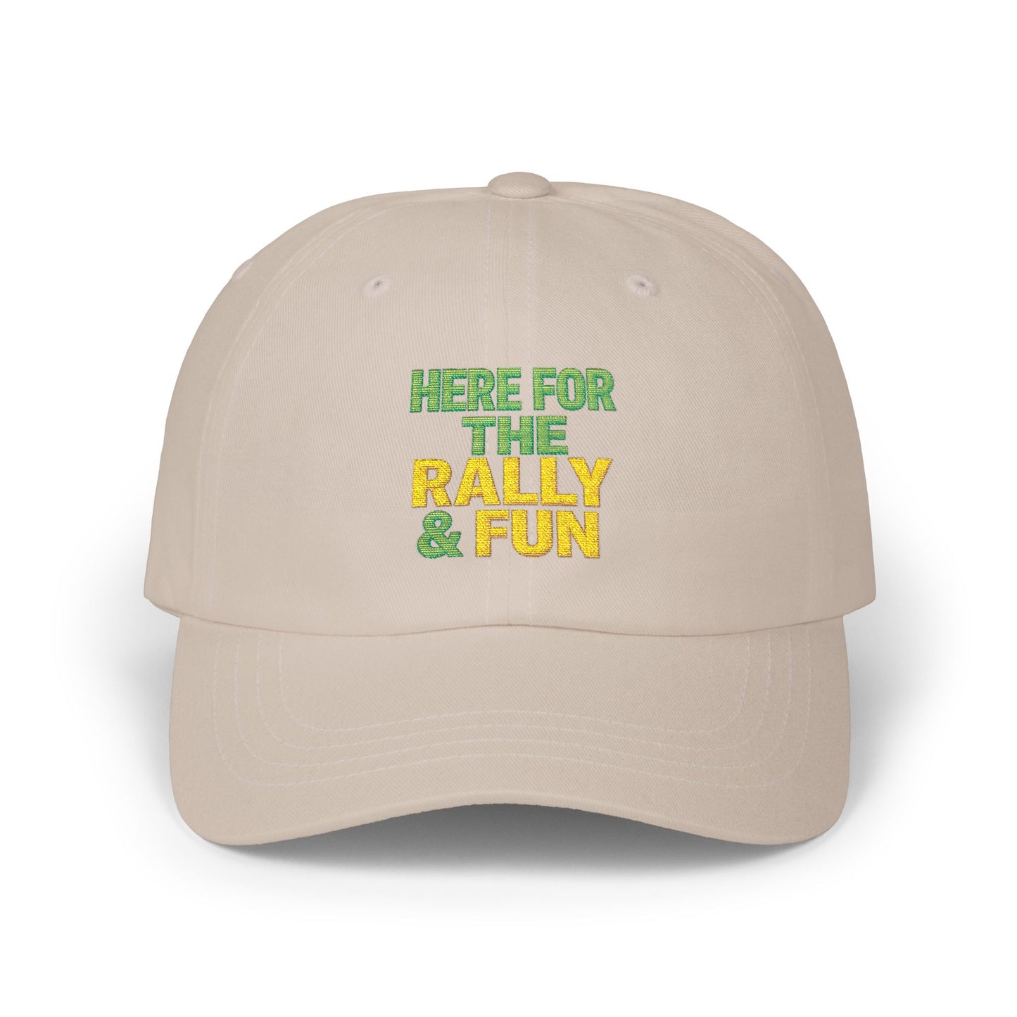 Here For The Rally & Fun Dad Cap | Embroidered Sport Rally Hat