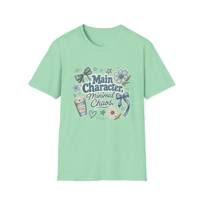 Main Character Minimal Chaos T-Shirt | Floral Bows Stars Design