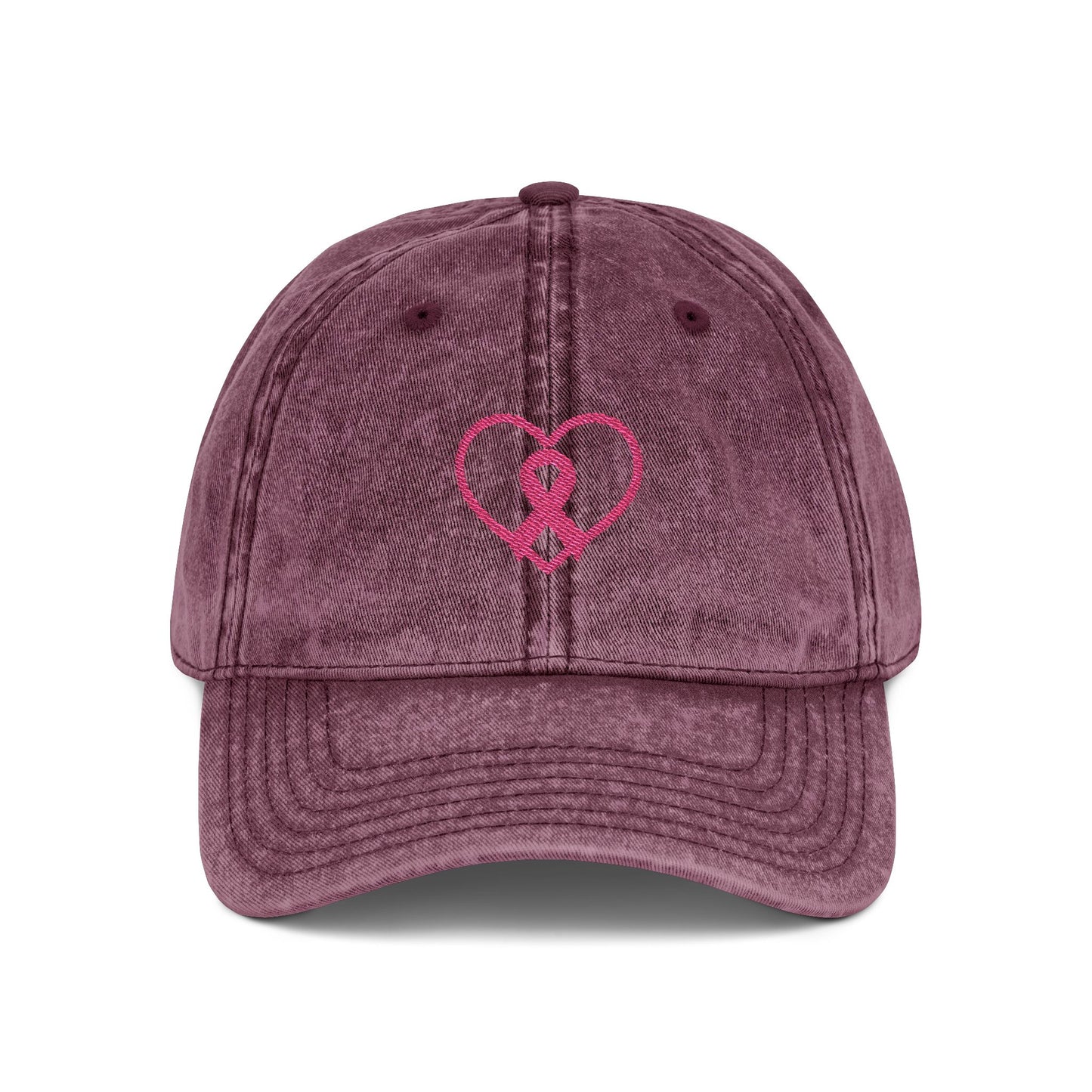 Embroidered Vintage Cap, Breast Cancer Awareness Hat, Pink Ribbon Baseball Cap, Cancer Support Gift, Retro Cancer Survivor Cap