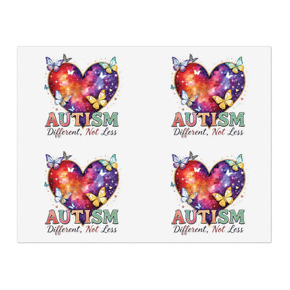 Autism Puzzle Heart Sticker Sheet Bundle, 5pcs | Different Not Less