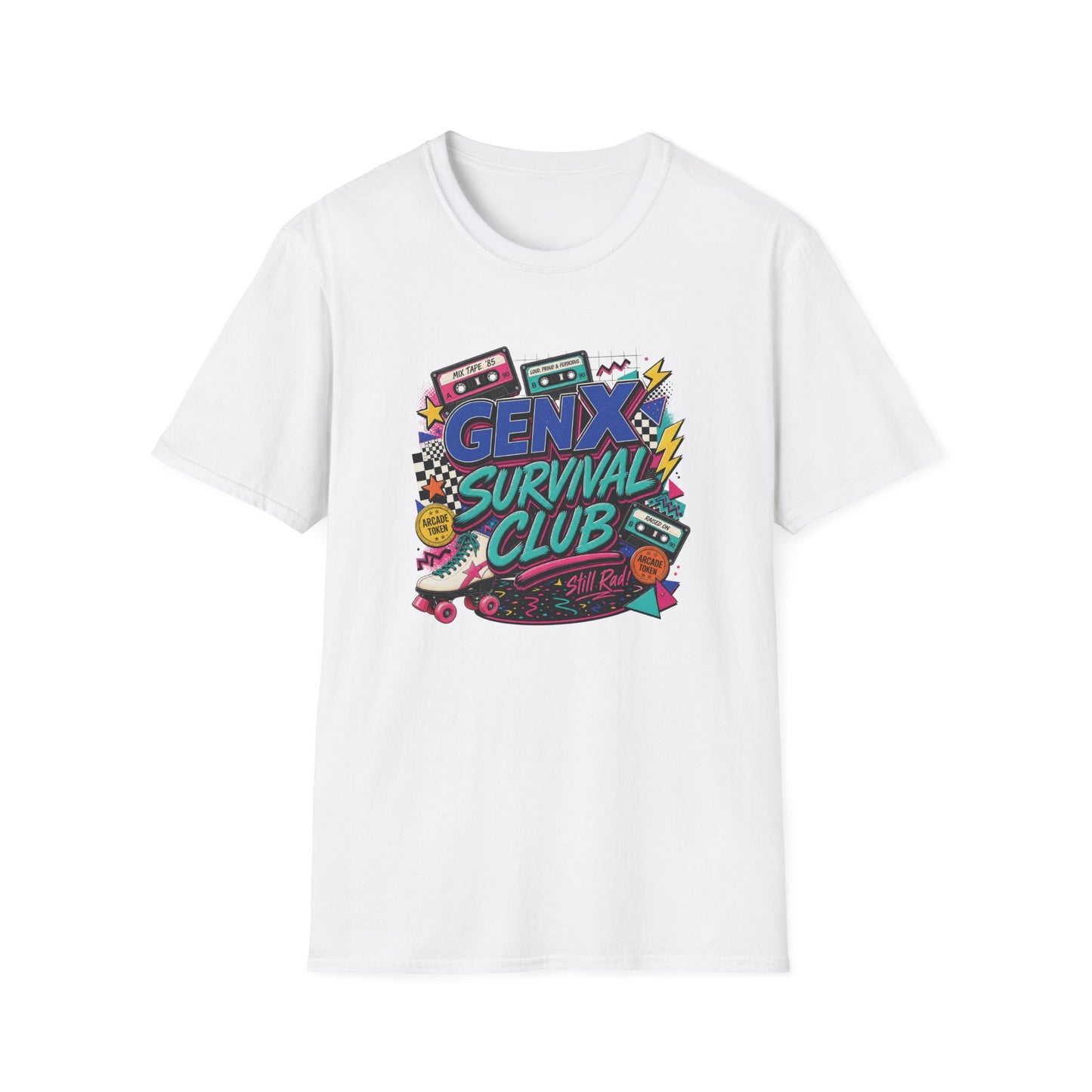 Gen X Survival Club T-Shirt | 80s Retro Cassette Graphic