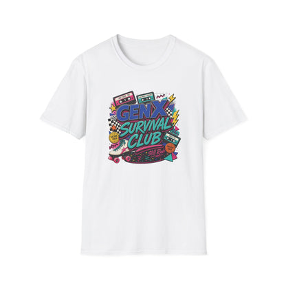 Gen X Survival Club T-Shirt | 80s Retro Cassette Graphic