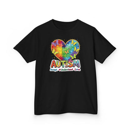 Autism Puzzle Heart Kids Tee | Accept Understand Love