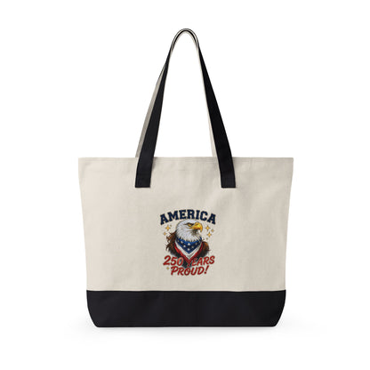 America Eagle Crest zipper tote | Canvas Tote, Patriotic Stars Stripes