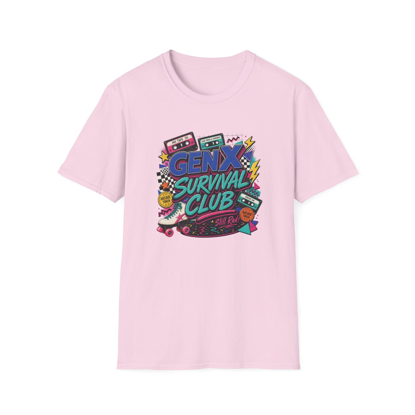 Gen X Survival Club T-Shirt | 80s Retro Cassette Graphic