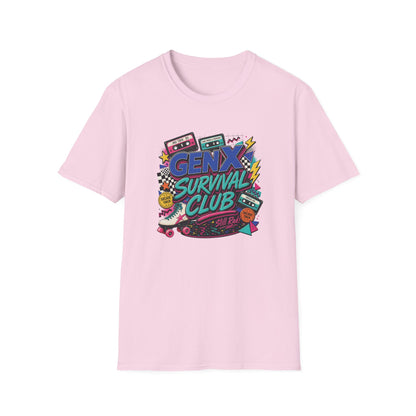 Gen X Survival Club T-Shirt | 80s Retro Cassette Graphic