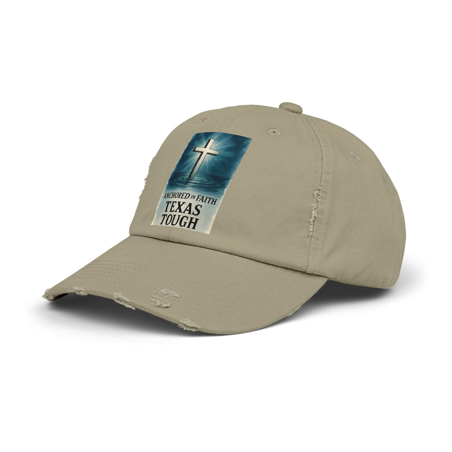 Cap, Anchored in Faith Texas Tough Distressed Hat, Unisex Baseball Cap, Texas Strength Tragedy Gift, Faithful Gift, Inspirational Headwear,